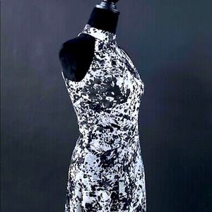 White House Black Market High Neck Midi dress.